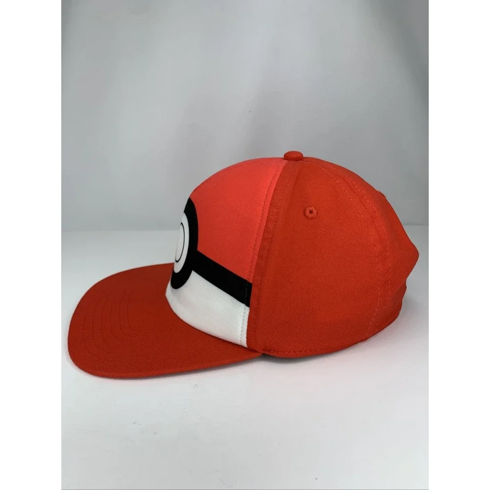 Pokemon Pokeball Hat Youth Kids Red White Black Adjustable Snapback Cap
